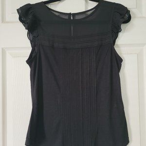 H&M black top with mesh upper bodice